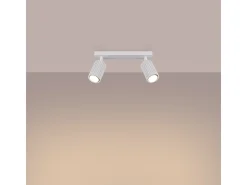 Lámpara De Techo Karbon Minimalista De Aluminio - 2 Fuentes Luminosas - L.30 X A.16,5 Cm - Blanco