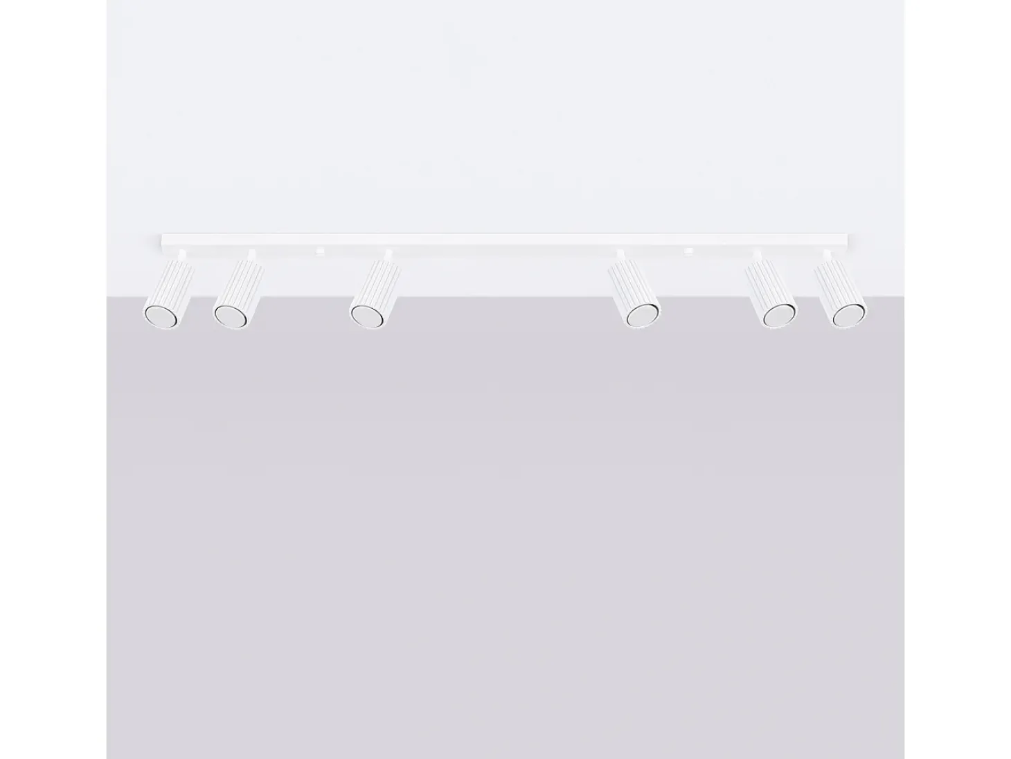 Lámpara De Techo Karbon Minimalista De Aluminio - 6 Fuentes Luminosas - L.117 X A.16,5 Cm - Blanco