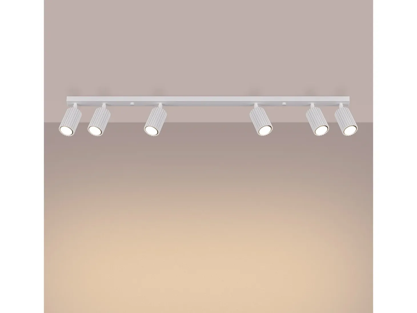 Lámpara De Techo Karbon Minimalista De Aluminio - 6 Fuentes Luminosas - L.117 X A.16,5 Cm - Blanco
