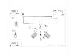 Lámpara De Techo Karbon Minimalista De Aluminio - 4 Fuentes Luminosas - L.25 X A.16,5 Cm - Dorado