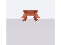 Lámpara De Techo Karbon Minimalista De Aluminio - 4 Fuentes Luminosas - L.25 X A.16,5 Cm - Ocre Rojo
