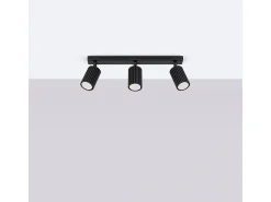 Lámpara De Techo Karbon Minimalista De Aluminio - 3 Fuentes Luminosas - L.45 X A.16,5 Cm - Negro