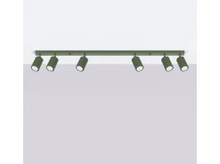 Lámpara De Techo Karbon Minimalista De Aluminio - 6 Fuentes Luminosas - L.117 X A.16,5 Cm - Verde Oliva