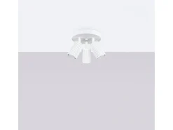 Lámpara De Techo Karbon Minimalista De Aluminio - 3 Fuentes Luminosas - L.19,5 X A.18 Cm - Blanco
