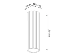 Lámpara De Techo Karbon Minimalista De Aluminio - 1 Fuentes Luminosas - L.6,5 X A.20 Cm - Gris Pardo