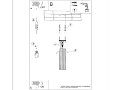 Lámpara De Techo Karbon Minimalista De Aluminio - 1 Fuentes Luminosas - L.6,5 X A.20 Cm - Gris Pardo