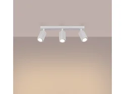 Lámpara De Techo Karbon Minimalista De Aluminio - 3 Fuentes Luminosas - L.45 X A.16,5 Cm - Blanco