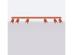 Lámpara De Techo Karbon Minimalista De Aluminio - 6 Fuentes Luminosas - L.117 X A.16,5 Cm - Ocre Rojo