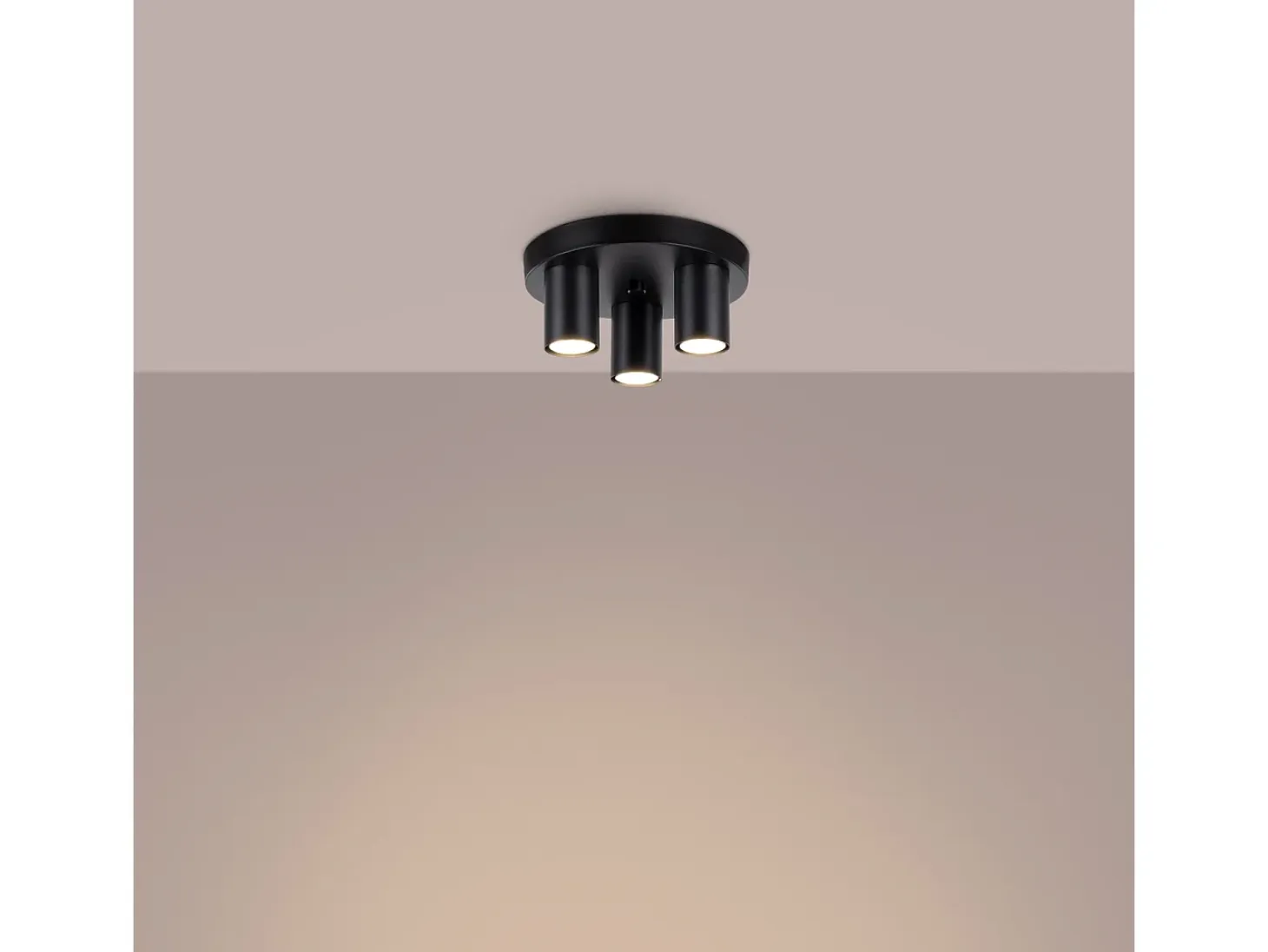 Lámpara De Techo Lagos Moderno De Acero - 3 Fuentes Luminosas - L.25 X A.12 Cm - Negro