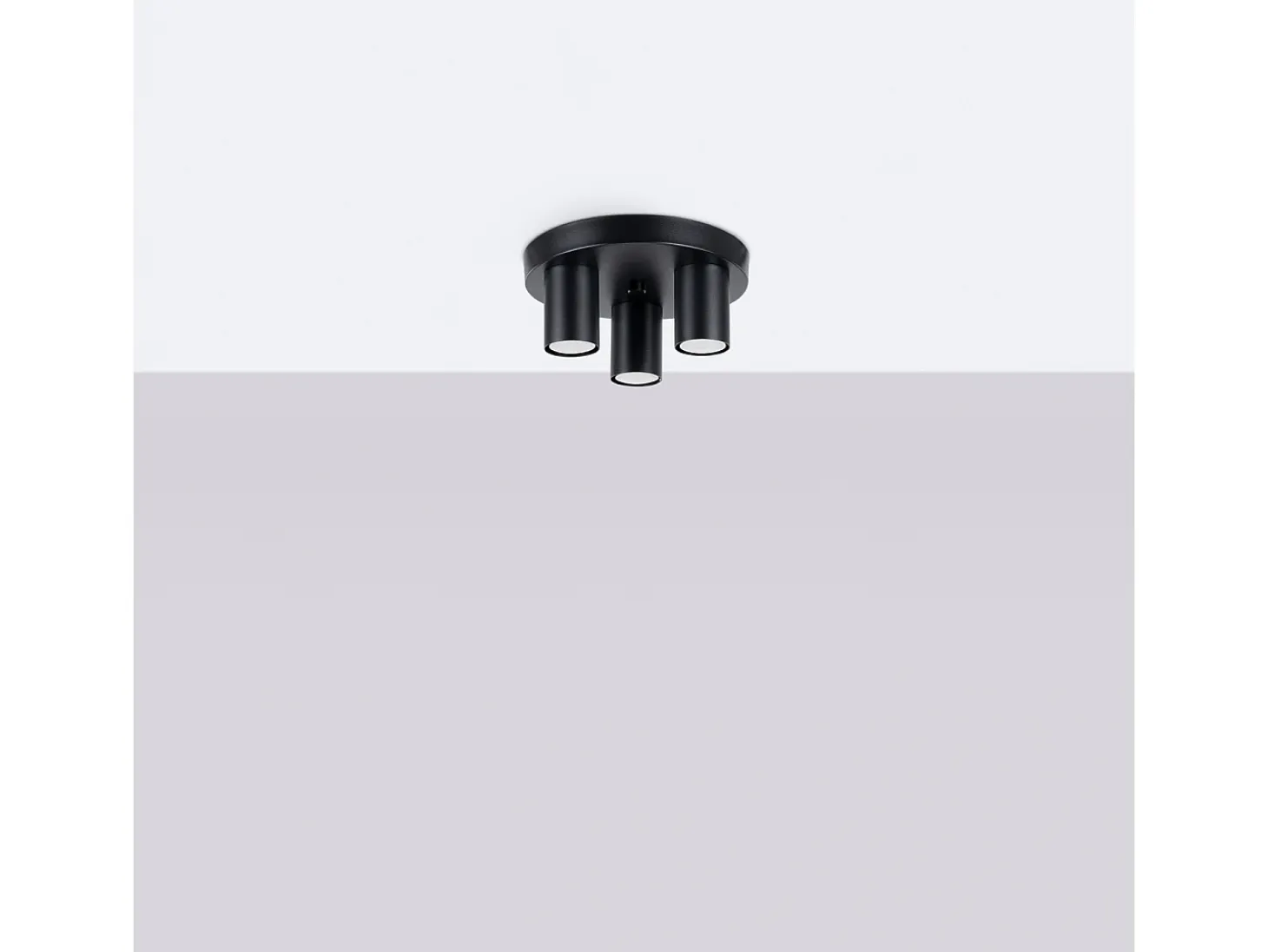 Lámpara De Techo Lagos Moderno De Acero - 3 Fuentes Luminosas - L.25 X A.12 Cm - Negro
