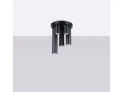 Lámpara De Techo Lagos Moderno De Acero - 5 Fuentes Luminosas - L.25 X A.33 Cm - Negro