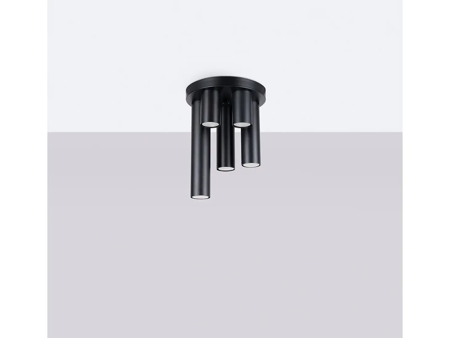 Lámpara De Techo Lagos Moderno De Acero - 5 Fuentes Luminosas - L.25 X A.33 Cm - Negro