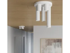 Lámpara De Techo Lagos Moderno De Acero - 3 Fuentes Luminosas - L.25 X A.12 Cm - Blanco