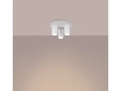 Lámpara De Techo Lagos Moderno De Acero - 3 Fuentes Luminosas - L.25 X A.12 Cm - Blanco