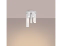 Lámpara De Techo Lagos Moderno De Acero - 5 Fuentes Luminosas - L.25 X A.33 Cm - Blanco