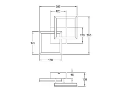 Lámpara de techo LED BARD moderna 21W antracita 3394-28-282 Fabas Luce