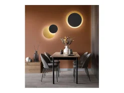 Lámpara de techo LED DRUM en metal negro dorado mate 33W Perenz