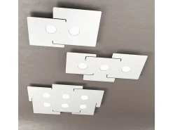 Lámpara de techo LED ECHO Top Light de metal blanco rectangular con 3 portalámparas Gx53