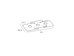 Lámpara de techo LED ECHO Top Light de metal blanco rectangular con 3 portalámparas Gx53