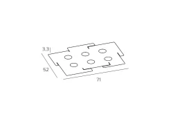 Lámpara de techo LED ECHO Top Light de metal blanco rectangular con 6 portalámparas Gx53