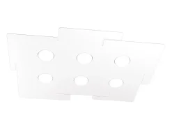 Lámpara de techo LED ECHO Top Light de metal blanco rectangular con 6 portalámparas Gx53