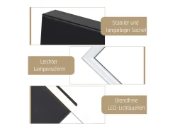 Lámpara de techo LED NETTLIFE para dormitorio, 24 W, para sala de estar, blanca cálida, moderna, cuadrada y negra.