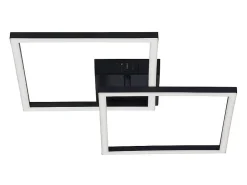 Lámpara de techo LED NETTLIFE para dormitorio, 24 W, para sala de estar, blanca cálida, moderna, cuadrada y negra.