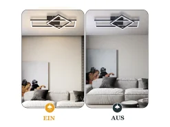 Lámpara de techo LED NETTLIFE para salón, 20 W, diseño moderno, color blanco cálido, cuadrada, negra