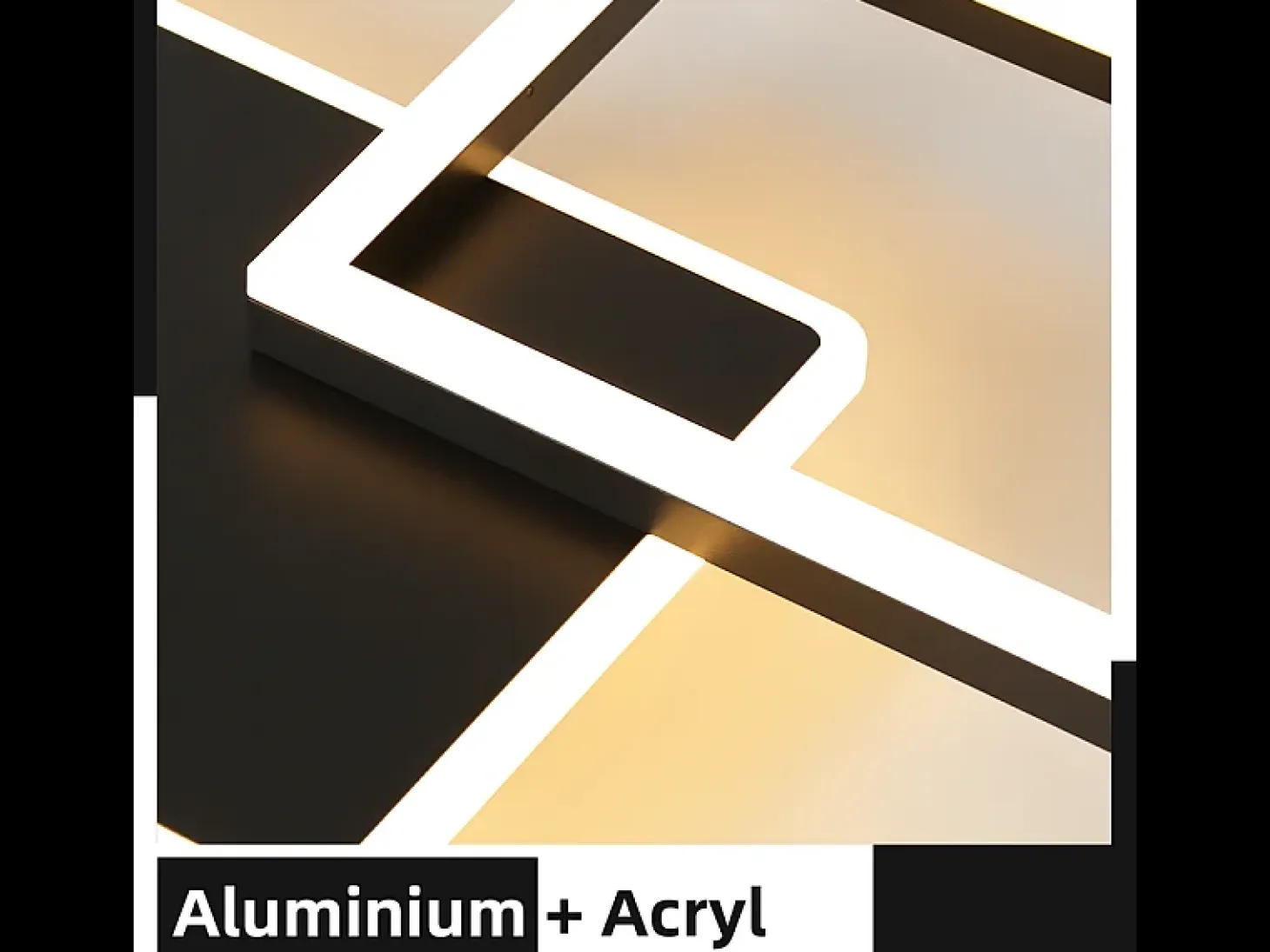 Lámpara de techo LED Nettlife para salón - Lámpara de techo grande negra regulable con mando a distancia, 63 W lámpara de cocina de metal, 80 cm