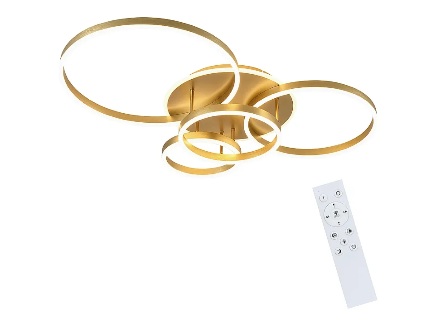 Lámpara de techo LED NETTLIFE para sala de estar, color negro, regulable, para dormitorio, 61 cm, diseño moderno, con control remoto, 50 W.