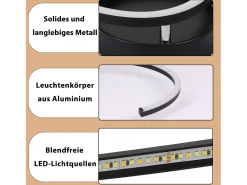 Lámpara de techo LED NETTLIFE para salón, 24 W, moderna lámpara de techo 3000 K, para pasillo, cocina