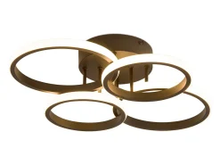 Lámpara de techo LED NETTLIFE, 4 anillos, regulable, color negro, 48 W, para salón