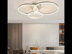 Lámpara de techo LED NETTLIFE para salón, regulable, 82 cm, diseño moderno, dorada, 74 W, para dormitorio con mando a distancia.