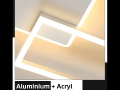 Lámpara de techo LED NETTLIFE para salón - Lámpara de techo regulable con mando a distancia de 63 W - Grande - Blanco moderno