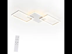 Lámpara de techo LED NETTLIFE para salón - Lámpara de techo regulable con mando a distancia de 63 W - Grande - Blanco moderno
