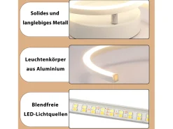 Lámpara de techo LED NETTLIFE para salón, 24 W, moderna lámpara de techo 3000 K, para pasillo, cocina