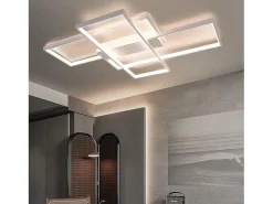 Lámpara de techo LED NETTLIFE con control remoto, moderna lámpara de techo geométrica, negra, regulable