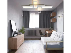 Lámpara de techo LED NETTLIFE para sala de estar, blanca, regulable, 58 W, 82,7 cm, cuadrada, diseño moderno con control remoto