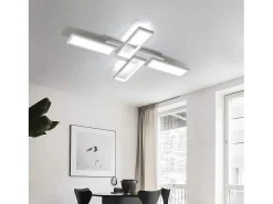 Lámpara de techo LED NETTLIFE para sala de estar, blanca, regulable, 58 W, 82,7 cm, cuadrada, diseño moderno con control remoto
