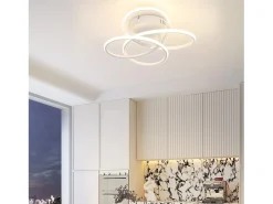 Lámpara de techo LED NETTLIFE para pasillo, diseño moderno, blanca, regulable, con mando a distancia, 36 cm, metal, 44 W