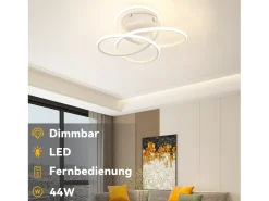 Lámpara de techo LED NETTLIFE para pasillo, diseño moderno, blanca, regulable, con mando a distancia, 36 cm, metal, 44 W