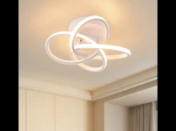 Lámpara de techo LED NETTLIFE para dormitorio - 28 W, 3000 K, blanco cálido, lámpara de pasillo, blanco