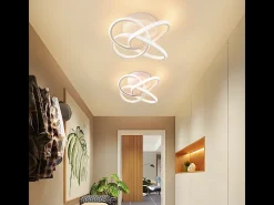 Lámpara de techo LED NETTLIFE para dormitorio - 28 W, 3000 K, blanco cálido, lámpara de pasillo, blanco