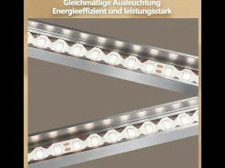 Lámpara de techo LED Nettlife para dormitorio - Lámpara plateada de 24 W, blanco neutro 4000 K, ajustable, diseño moderno