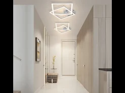 Lámpara de techo LED Nettlife para dormitorio - Lámpara plateada de 24 W, blanco neutro 4000 K, ajustable, diseño moderno
