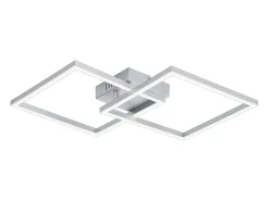 Lámpara de techo LED Nettlife para dormitorio - Lámpara plateada de 24 W, blanco neutro 4000 K, ajustable, diseño moderno