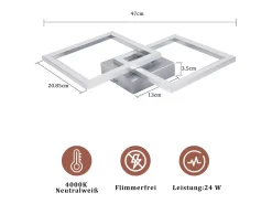 Lámpara de techo LED NETTLIFE para sala de estar, lámpara de techo para cocina de diseño moderno, lámpara para sala de estar de 24 W y 3000 K