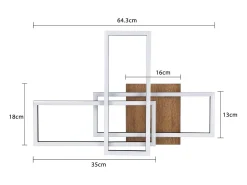 Lámpara de techo LED NETTLIFE para dormitorio, marco negro, 102 cm, regulable, con control remoto, moderna y regulable.