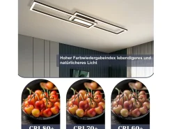 Lámpara de techo LED NETTLIFE, negra, moderna, geométrica, regulable, con control remoto.