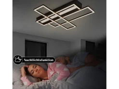 Lámpara de techo LED NETTLIFE para salón, negra, rectangular, regulable, diseño moderno